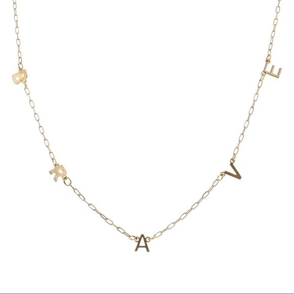 Jane Marie 16" Gold Brave Letter Station, Gold Chain Necklace, NWT - Picture 1 of 5